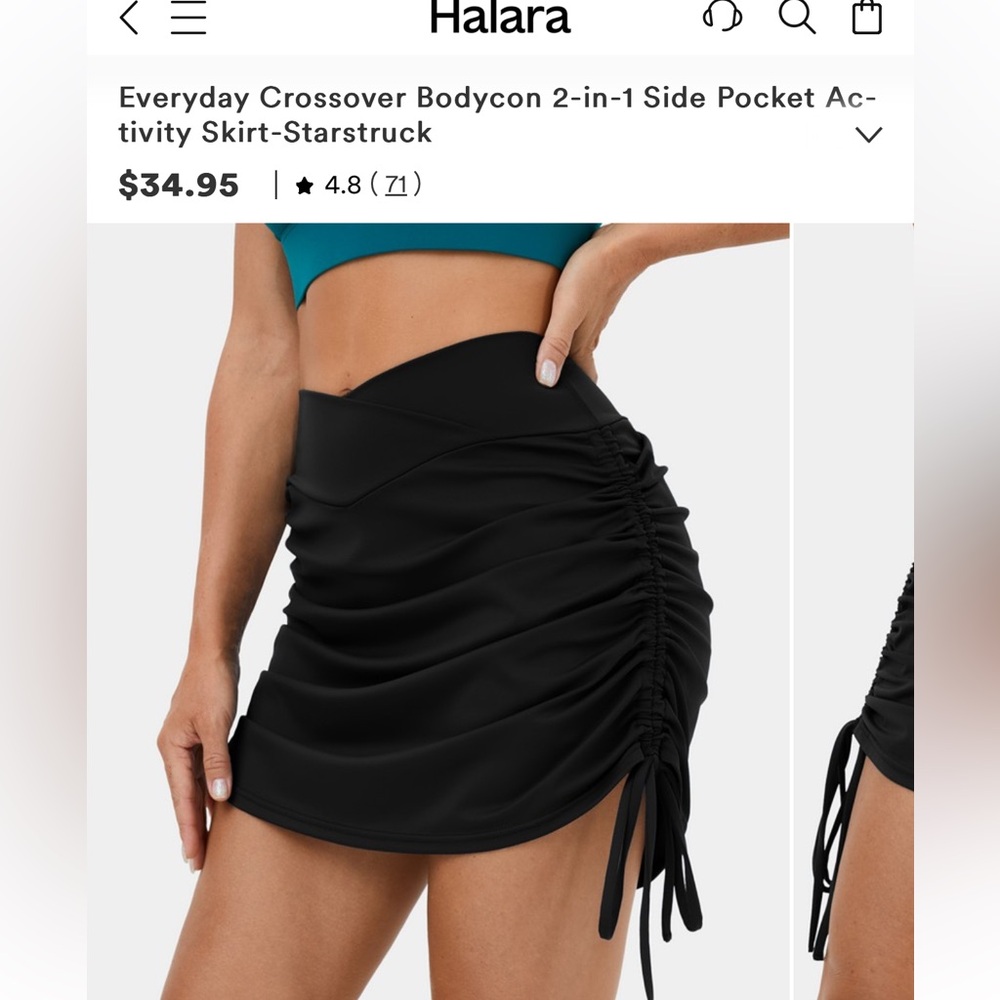 Halara Everyday Crossover Side Scrunch Bodycon 2-in-1 Skort
